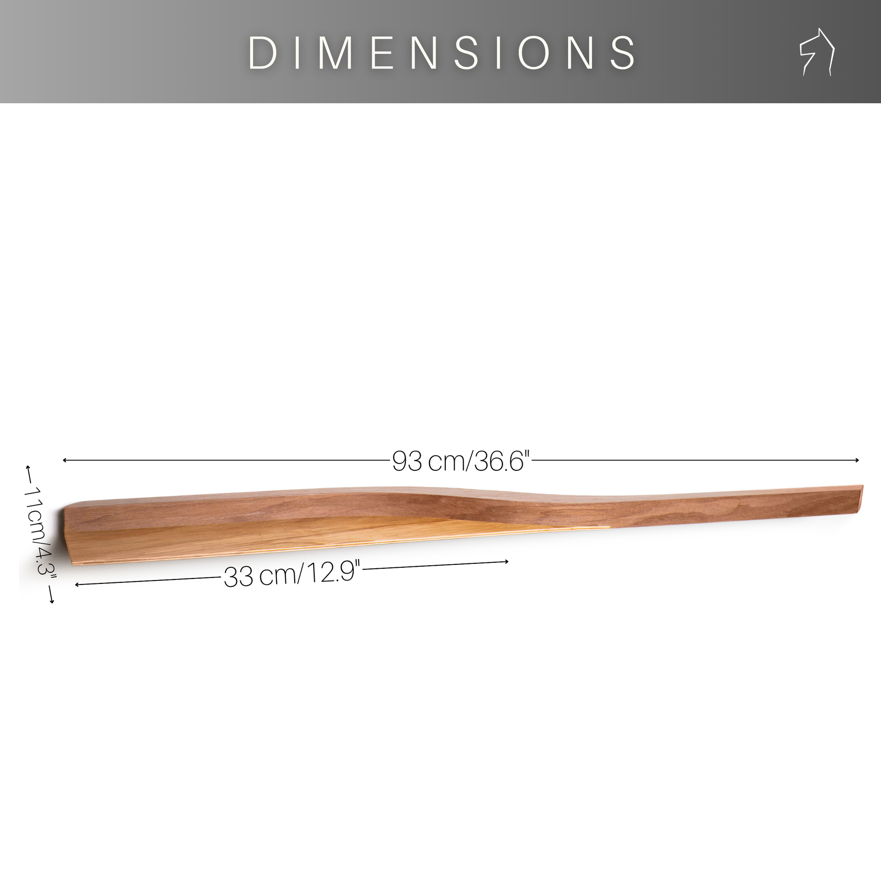 Dimensions for wooden wall mounted towel holder with shelf