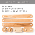 Installation kit for wooden balance beams for children