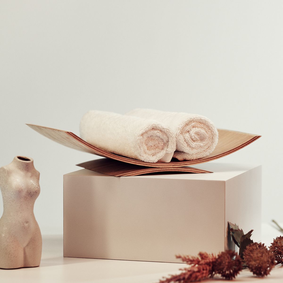 Rolled Towel Holder from Wood