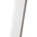Close-up of white wooden legs from wooden rectangular nightstand
