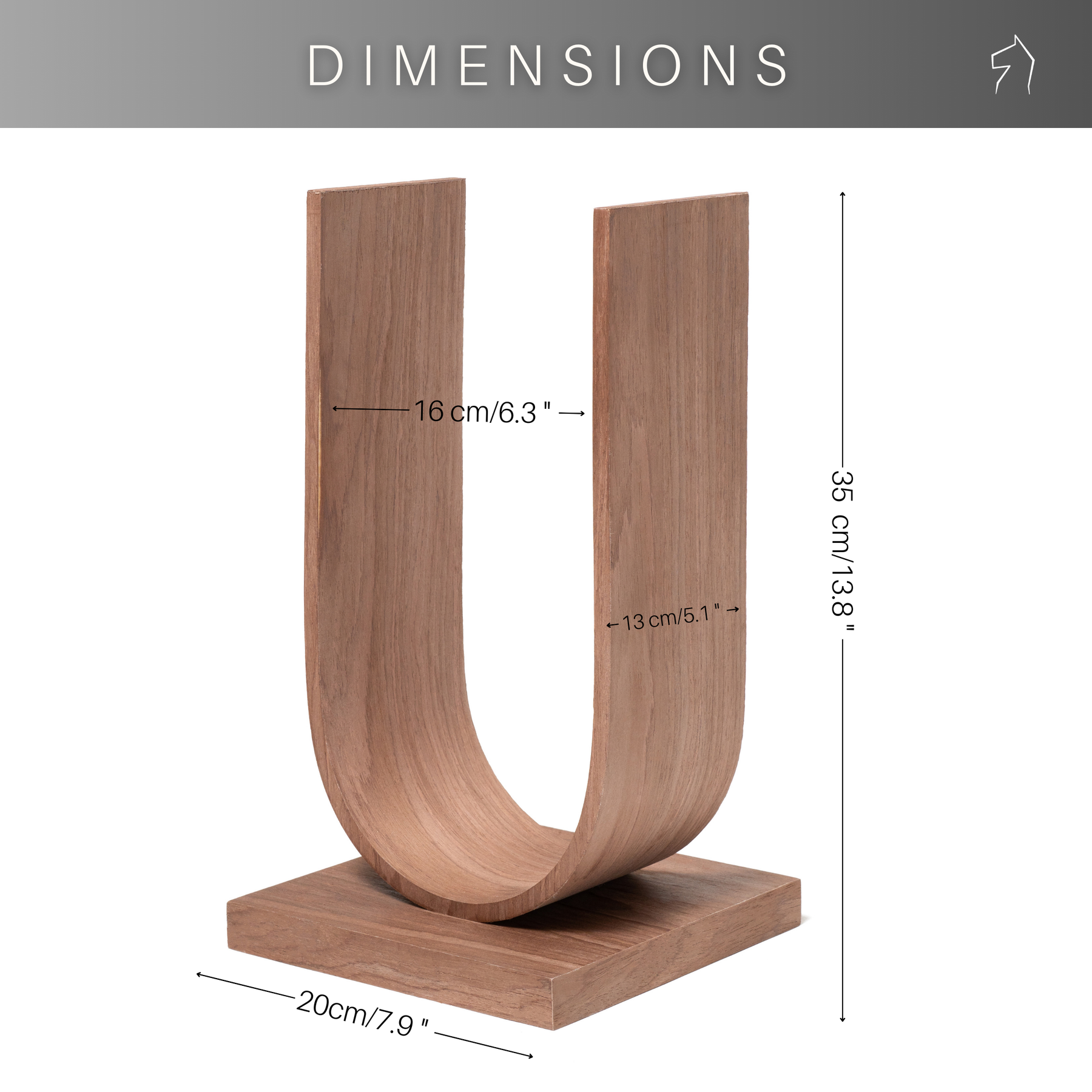 Dimensions for wooden standing toilet paper holder in modern and functional design