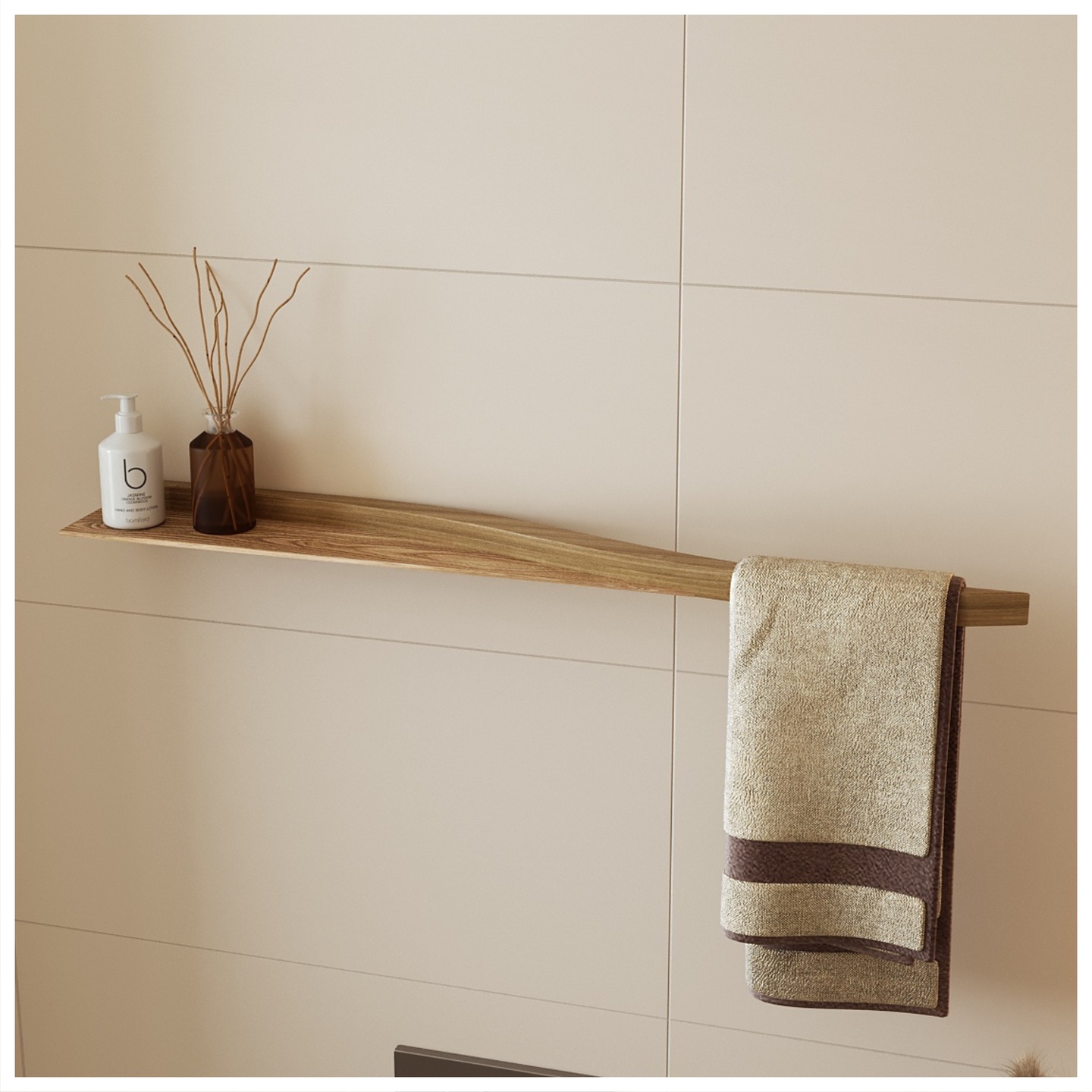 Oak towel racks for bathroom wall mounted modern design