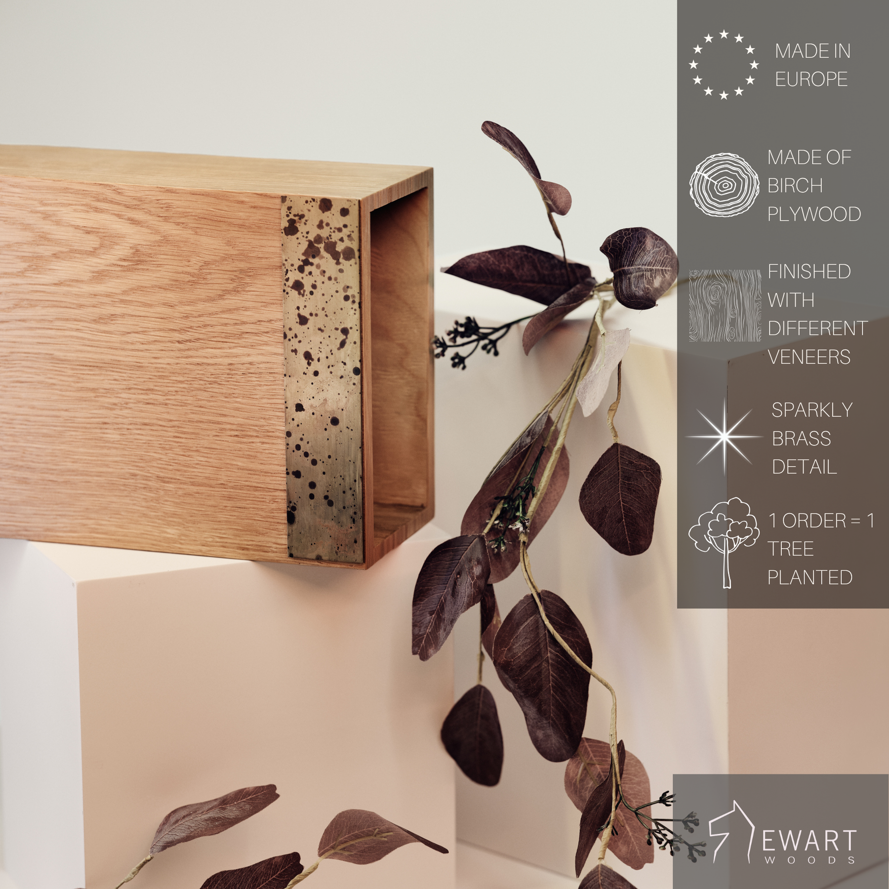 Entryway indoor wooden umbrella holder Brass Collection stand