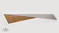 Dimensions for floating metal wall shelf rusted made by EWART WOODS