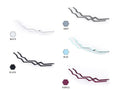 A selection of zigzag wall-mounted toilet paper holders in various colors: white, gray, blue, black, purple option.