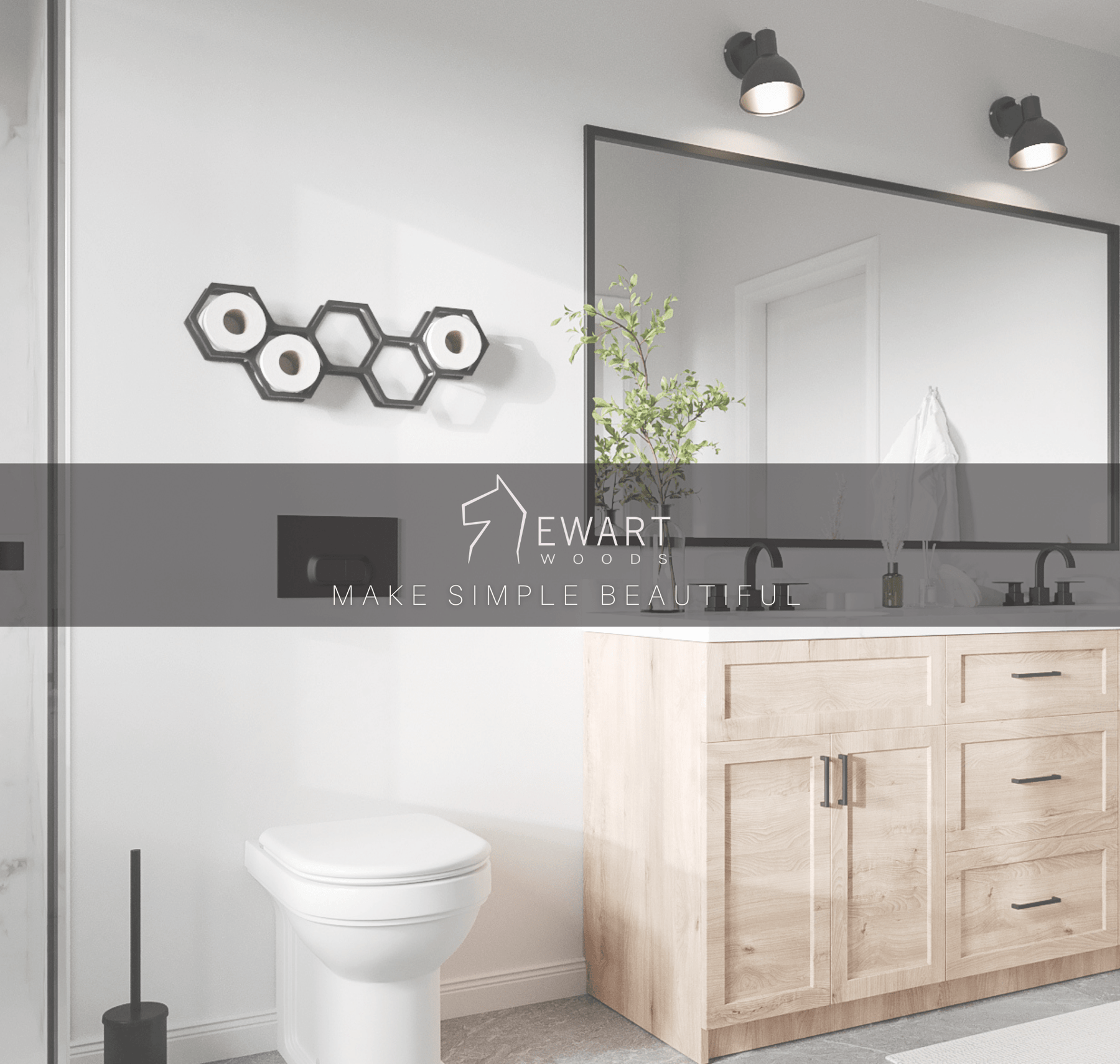 Wooden toilet paper shelf HONEYCOMB - EWART WOODS