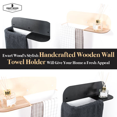 El elegante soporte para toallas de pared de madera hecho a mano de Ewart Wood le dará a su hogar un atractivo nuevo
