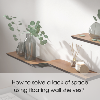 How to solve a lack of space using floating wall shelves?