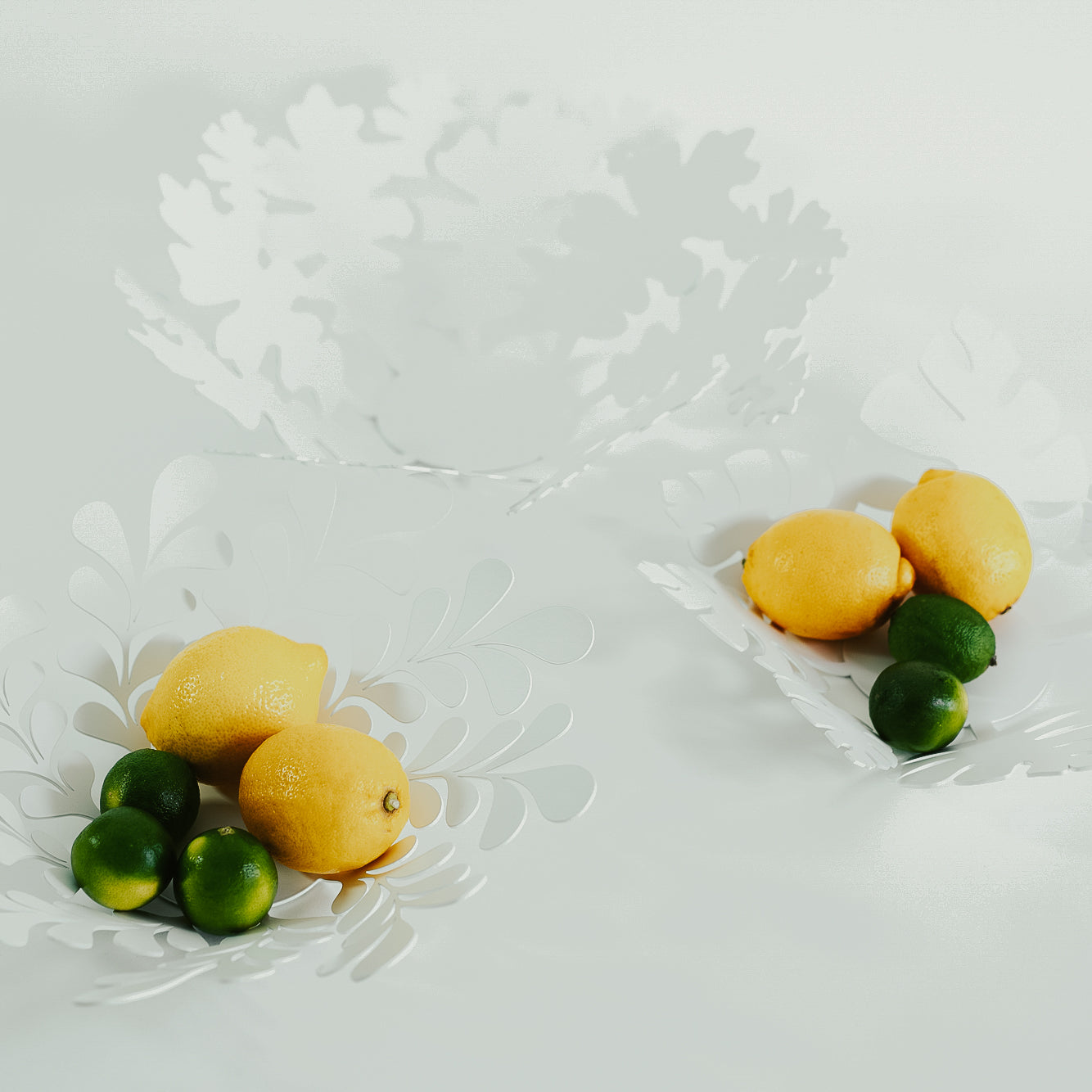white metal fruit bowl ornaments