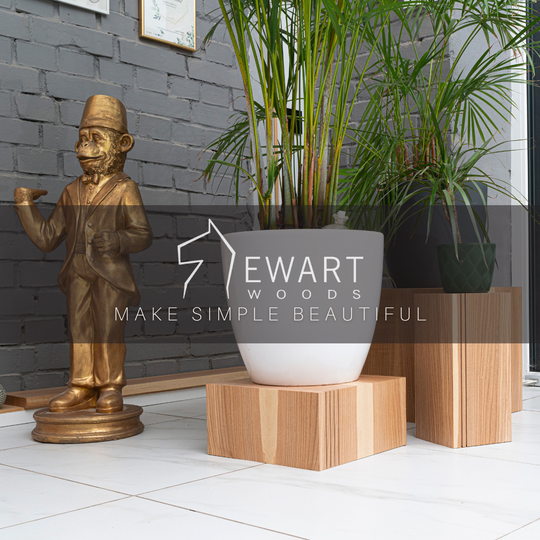 Indoor wood plant stand set with different dimensions