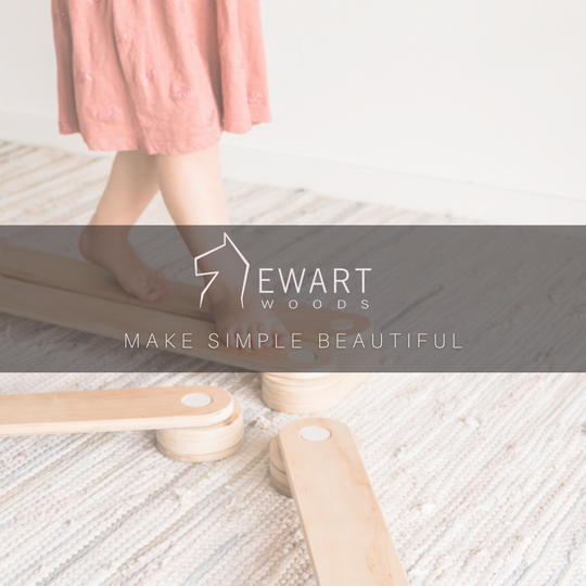 Wooden balance beams for children by EWART WOODS