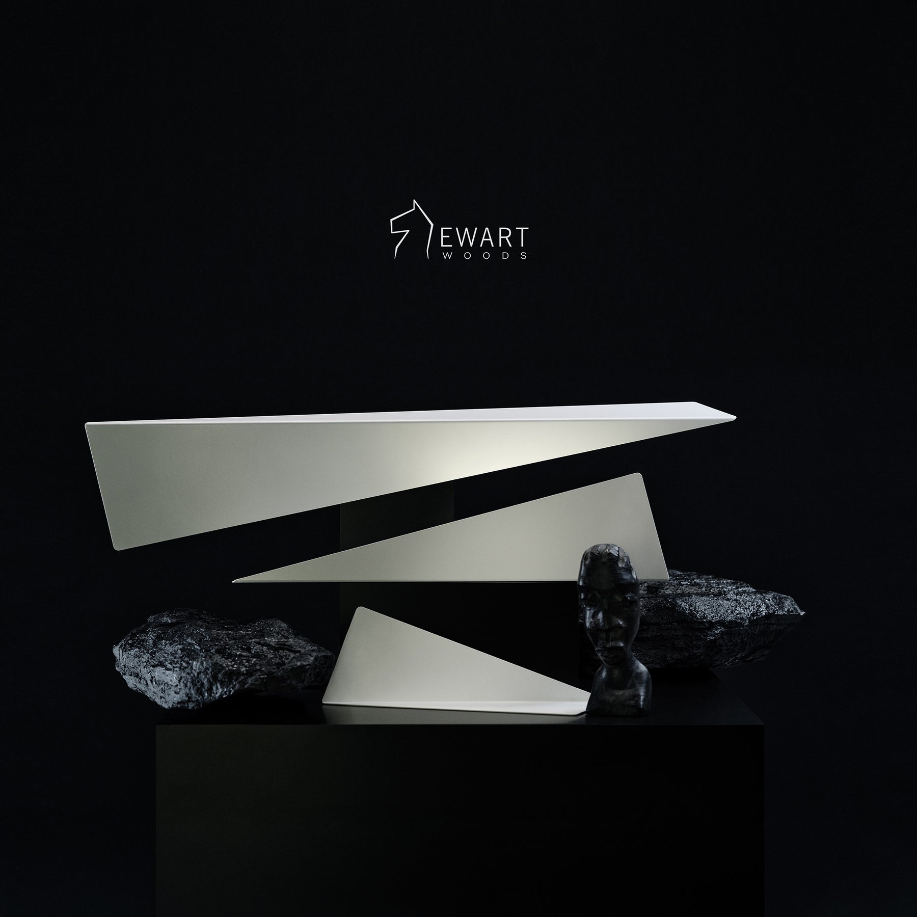 White metal shelves (set of 3)