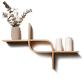 Unique design wooden shelf with asymmetrical shape stylish look