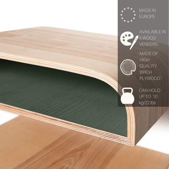 Floating nightstand set of 2 in ash color with green interior