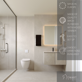 Wall mounted rolled bathroom towel holder in wenge color