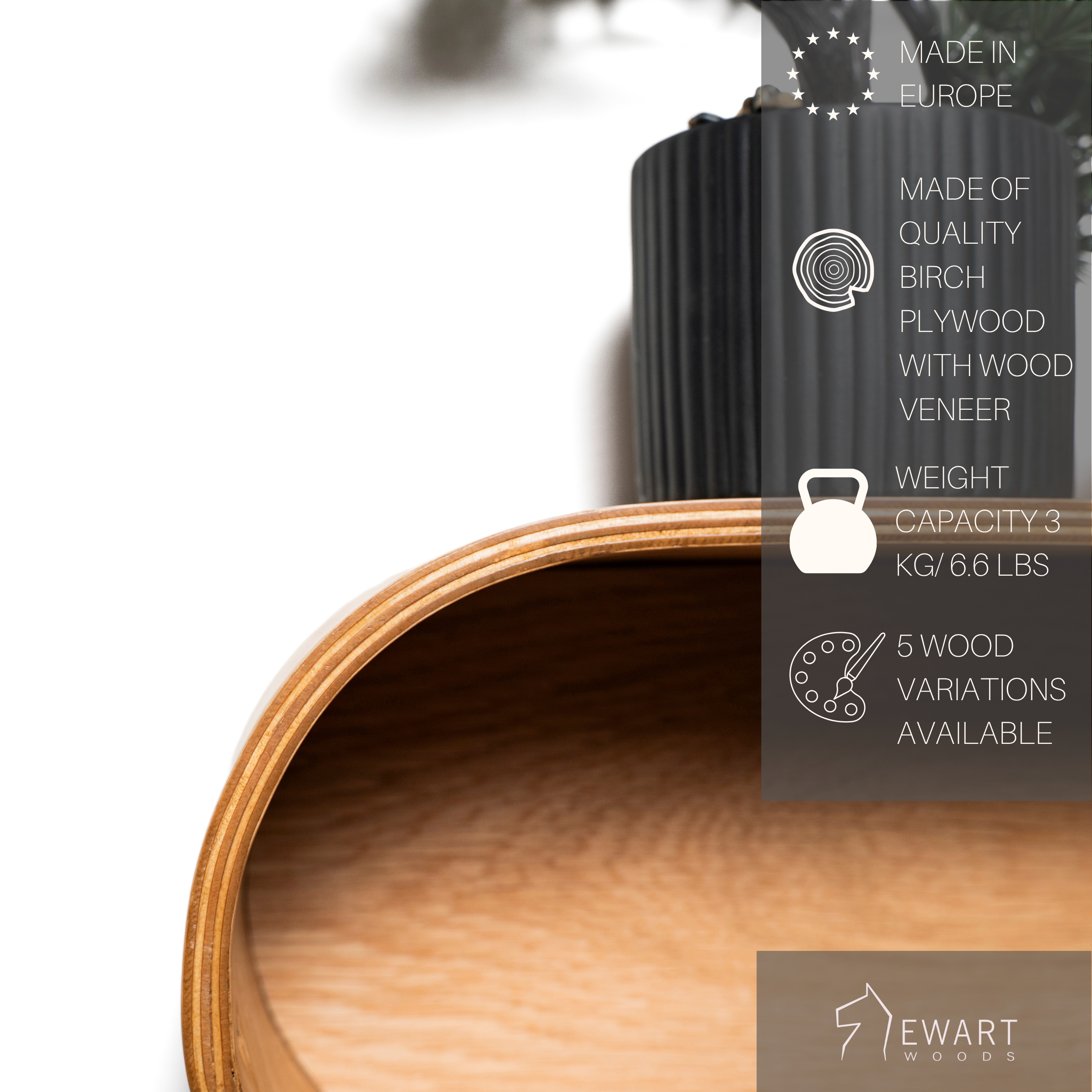 Wood floating wall display shelf with closed back craftsmanship