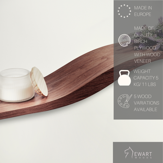 Floating Wall Shelf Wave Filled