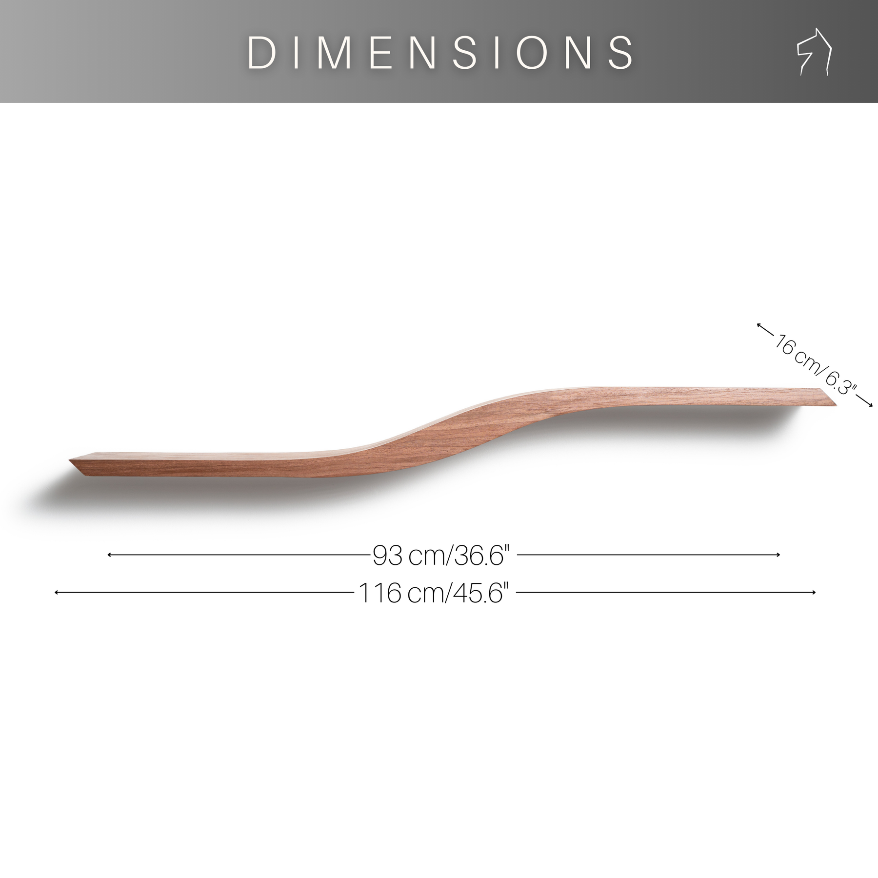 Floating Wall Shelf Wave Filled