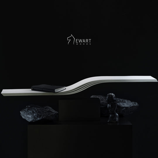 White floating wall hanging shelf wave