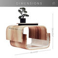 Dimensions for small round living room coffee table from ashwood with modern design