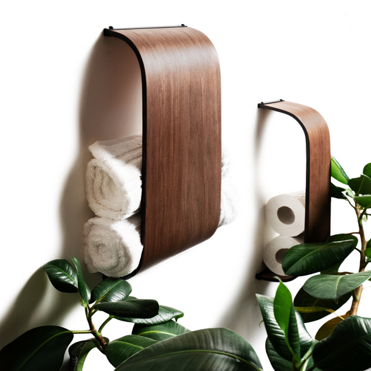 Bathroom towel holder and toilet paper holder wall mounted design