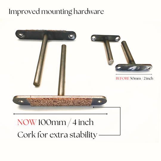 Improved T-fixing metal hardware for floating wave shelves 