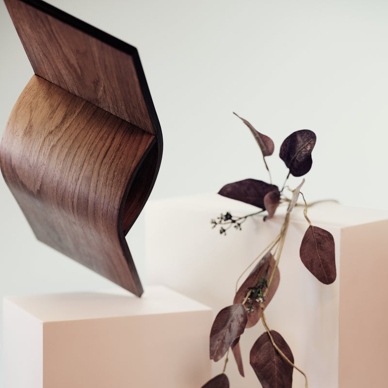 Compact CurveLine wave design small birch plywood floating wall shelf