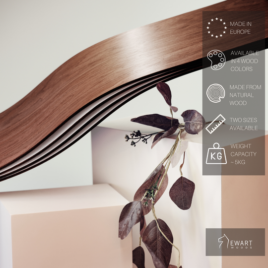 White floating wall hanging shelf wave