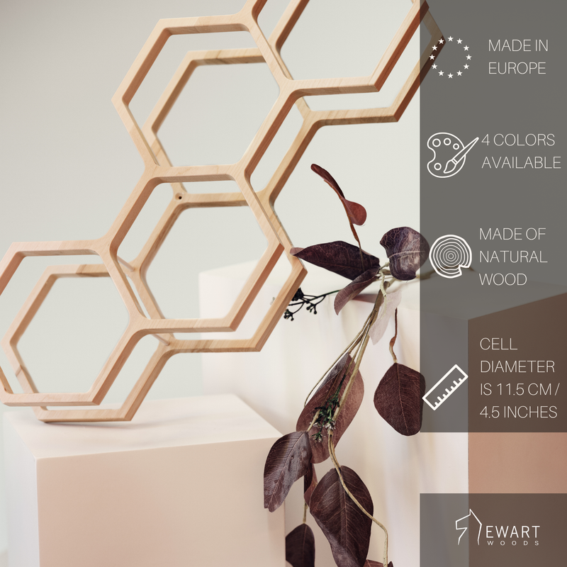 Wooden honeycomb toilet paper holder in clear ash finish wall mounted bathroom