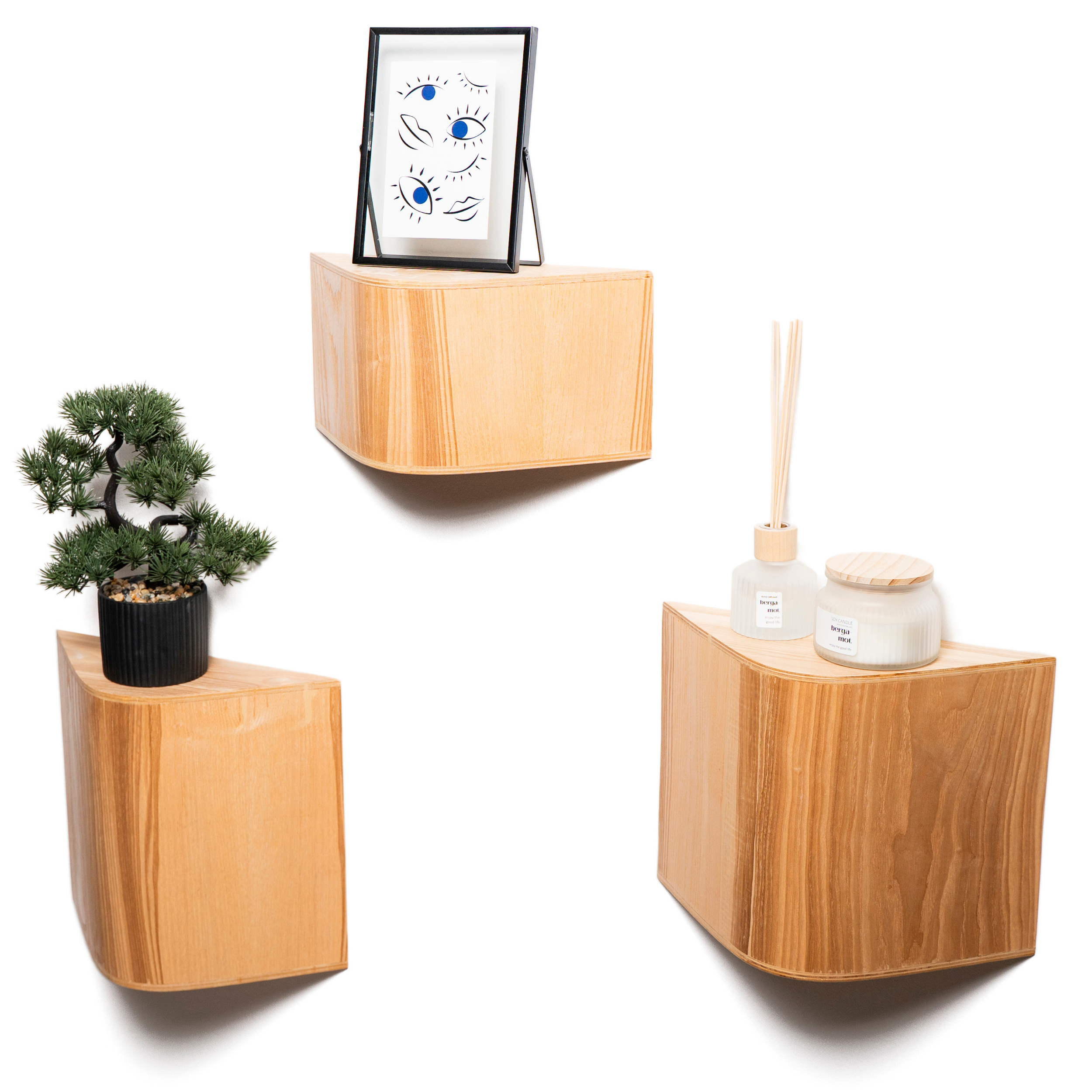 Set De 2 étagères Murales En Bois Avec Porte-serviettes - Design Rustique - Pour Salle De Bain, Cuisine, Salon