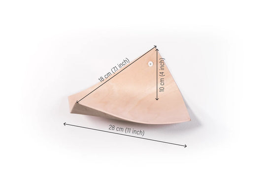 Dimensions for wall-mounted toilet paper holder in leaf shape