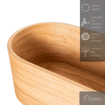 Wooden wall mounted plant holder with manufacturer specifics