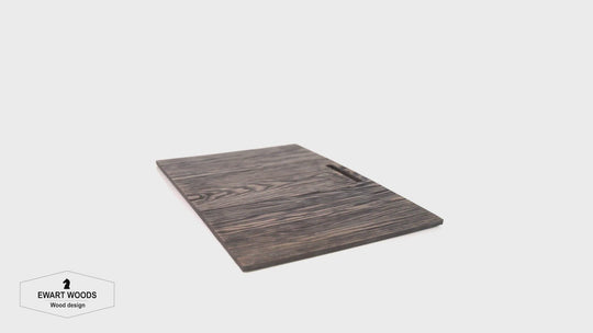 Table de plateau de bras de canapé en bois brûlé