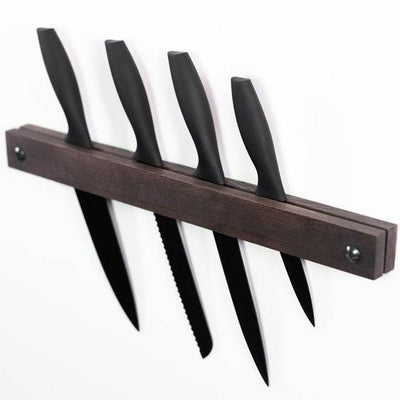 Wooden knife holder wall mounted kitchen knife rack display stand