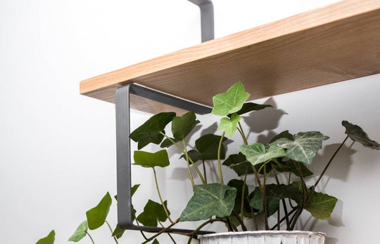 Wooden wall shelf with metal construction - EWART WOODS