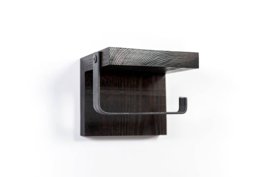 Toilet paper holder mini metal and wood combination - EWART WOODS