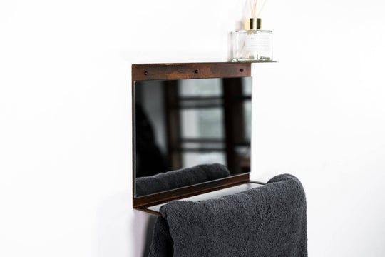 Towel rack with shelf bath holder - EWART WOODS