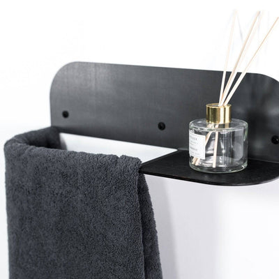 Towel rack bathroom towel holder wall mounted multi-bar towel rail steel wood